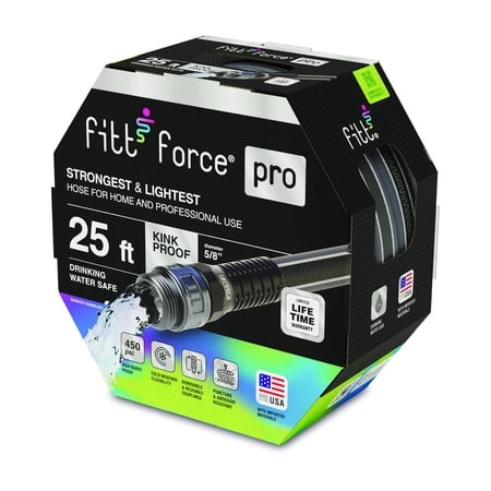 FITT Force Pro 5/8" x 25' Heavy Duty Commercial Grade Garden Hose