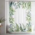thumbnail image 4 of Farm Green Eucalyptus Leaf Watercolor Shower Curtain for Bathroom, Summer Foliage on White Waterproof Shower Curtains Washable Quick Dry with Hooks Bathtub Curtains 60x72IN, 4 of 9