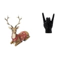 thumbnail image 1 of Figuras de reno, alce de resina, estatua de ciervo, adorno de mesa, escultura de gesto de roca, decoración moderna, adecuada para decoración del hogar, 1 of 8