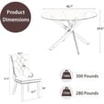 thumbnail image 6 of Sumdeal 42" Glass Dining Table Room Set for 4,5 Pieces Glass Dining Table Set for Kitchen, 6 of 7