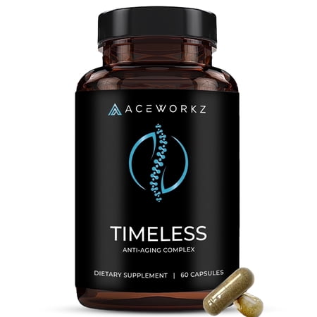 Timeless - NAD+ Supplement with BioPerine® for Enhanced Absorption - Supports Anti-Aging, Longevity, Cellular Energy – Nicotinamide Riboside, Spermidine, Resveratrol & More (60 Capsules)