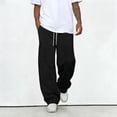 thumbnail image 5 of Men’s Baggy Sweatpants Fashion for All Season - with Elastic Drawstring Waist, Deep Pockets - Casual Loose Joggers Black S, 5 of 6