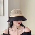 thumbnail image 3 of CoCopeanut Breathable Women's Hat Summer Beach Big Brim Straw Seaside Sun Hat Travel Women's Panama Sun Protection Felt Hat Sun Visor Gift, 3 of 6