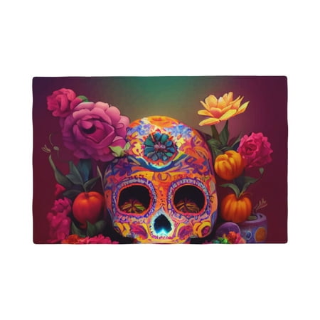 

Placemats Set of 6 Vintage Patterned Skull Place mats for Dining Table Indoor/Outdoor Cute Heat Resistant Washable Table Mats(18 x 12 )