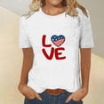 thumbnail image 3 of Tops Cortos para Mujeres Día de la Independencia Patriótica Impreso Cuello Redondo, Camiseta de Manga Corta Casual para la Primavera, Verano Y Fiesta, 3 of 4