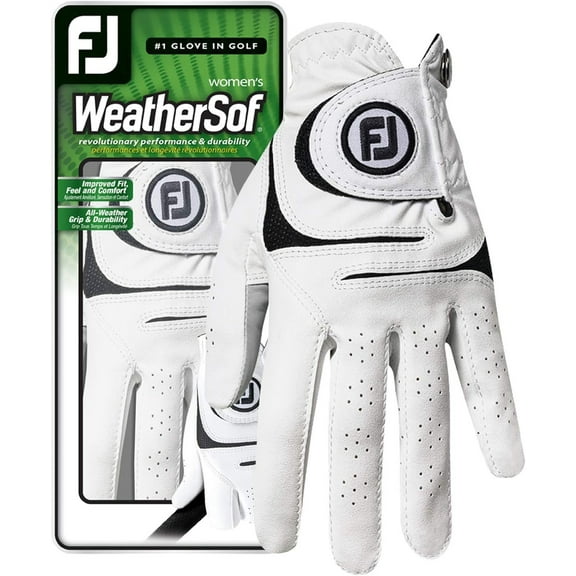 FootJoy Women's WeatherSof Golf Glove, White Medium, Worn on Right Hand