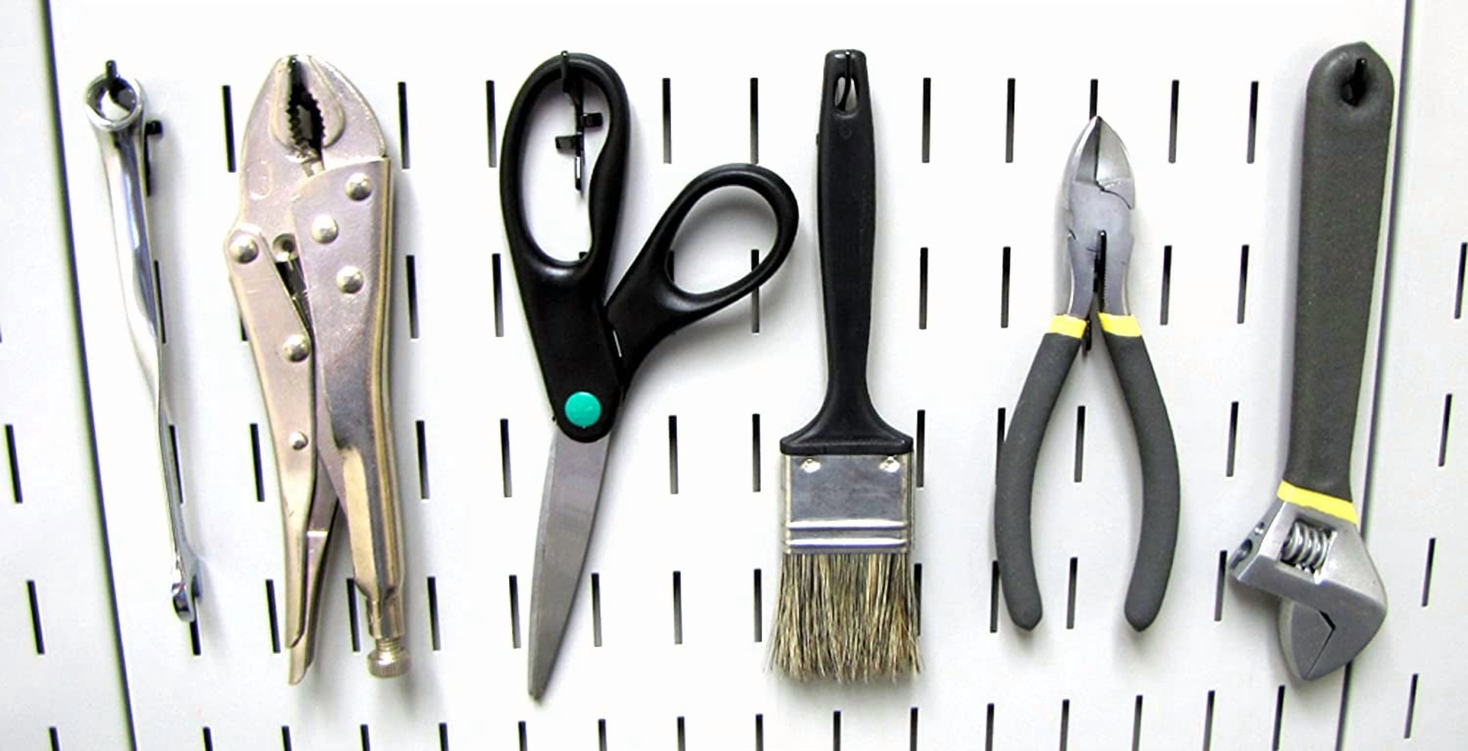 JJEAN-Pegboard Standard Slotted Hook Pack - Slotted Metal Pegboard Hooks Pegboard and Slotted Tool Board \u2013 Black (Pack of 2)