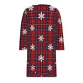 thumbnail image 5 of Besolor Christmas Robes for Women Printed Long Sleeve Crewneck Bathrobes Comfy Nightgown Sleepwear with Pockets, 5 of 9