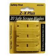 2X Plus Double Edged Chiseled Plastic Razor Blades 20 Pack 2 thicknesses per blade counter top cleaner
