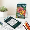 thumbnail image 4 of Netecom Large Print Flowers Coloring Book Spiral Bound for Adults and Seniors, A5 Wooden Cover, 30 Delightful Blossom Designs Coloring Pages of Big Print Style for Stress Relief and Relaxation, 4 of 6