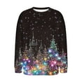 thumbnail image 5 of Xdegoge Womens Christmas Sweatshirt Xmas Tree Sequin Long Sleeve Tops Vintage Holiday Crew Neck Sweatshirts Pullover Winter Funny Tops 2025, 5 of 5