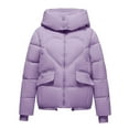 thumbnail image 4 of Fashion Plus Size Hooded Coats for Womens Winter Warm Casual Solid Color Long Sleeve Warm, 4 of 8