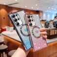 thumbnail image 6 of for Samsung Galaxy S25 Plus Phone Case,Compatible with Magsafe,Magnetic Plating Glitter Gradient Cute Heart Clear Case,Camera Protection for Samsung Galaxy S25 Plus,Golden, 6 of 12