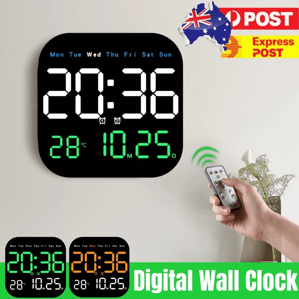 Digital Large Big Jumbo LED Wall Desk Clock Display With Calendar Temperature