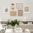 thumbnail image 2 of PixonSign Framed Canvas Print Wall Art Set - Brown Sunshine & Plants & Letter Patten - Set of 6 Abstract Geometric Minimalism Poster Cultural Art Wall Décor - 11"x14"x6 White, 2 of 5