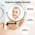 thumbnail image 2 of Wall Mounted Makeup Mirror,10X Majnifying Mirror LED Light Dimmable Touch Screen,USB Charge,8 Inch Extendable Double Sided Vanity Mirror,Black, 2 of 8