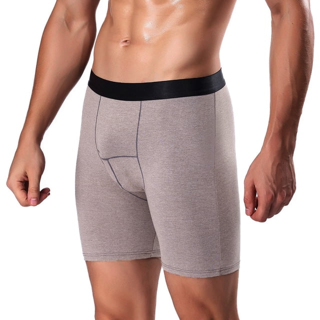 Mode Hommes Sports Long Gentleman Course sous-Vêtements Porter Jambe Boxeurs Caleçons