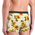 thumbnail image 6 of Salouo Light Green Plaid Sunflower Print Men's Boxer Briefs,Breathable Underwear Elastic Waistband Briefs for Men -Small, 6 of 8