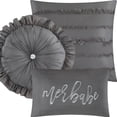 thumbnail image 4 of Porch & Den  Summerwood Solid Color Fringe Stripe 7-piece Comforter Set Grey King Adult, Teen & Dorm Solid Color Glam, Designer, Modern & Contemporary, 4 of 5