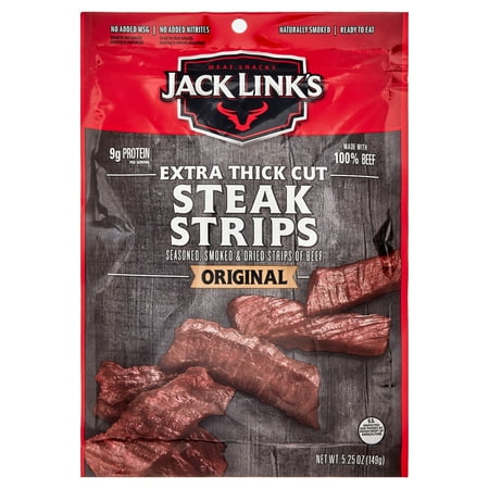 Jack Link's 100% Beef Original Steak Strip Jerky 5.25oz Resealable Bag