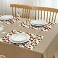 thumbnail image 3 of Red Strawberry Plants Fruit Flower White Pattern Summer Placemats Table Placemats Set Of 4-Linen Kitchen Washable Placemats Table Mats 11.8"x17.7" Non-Slip Heat Resistant, 3 of 6