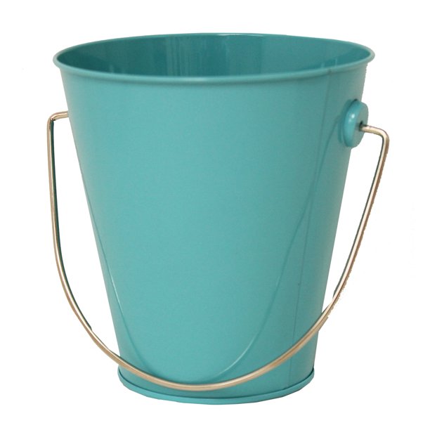 Way to Celebrate Teal Tin Pail with Handle, 1 Count - Walmart.com