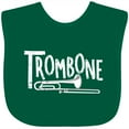 thumbnail image 3 of Inktastic Trombone  Rough  White Text Boys or Girls Baby Bib, 3 of 4