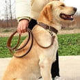 thumbnail image 4 of Pet Artist 5ft Genuine Leather Dog Leash Heavy Duty Walking Training Leashes Strong with Ring, 4 of 7