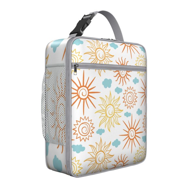 Starry Night Gothic Lunch Box: Moon/Stars Pattern - Insulated Reusable Bag, Leakproof Cooler Tote with Adjustable Strap & Zipper