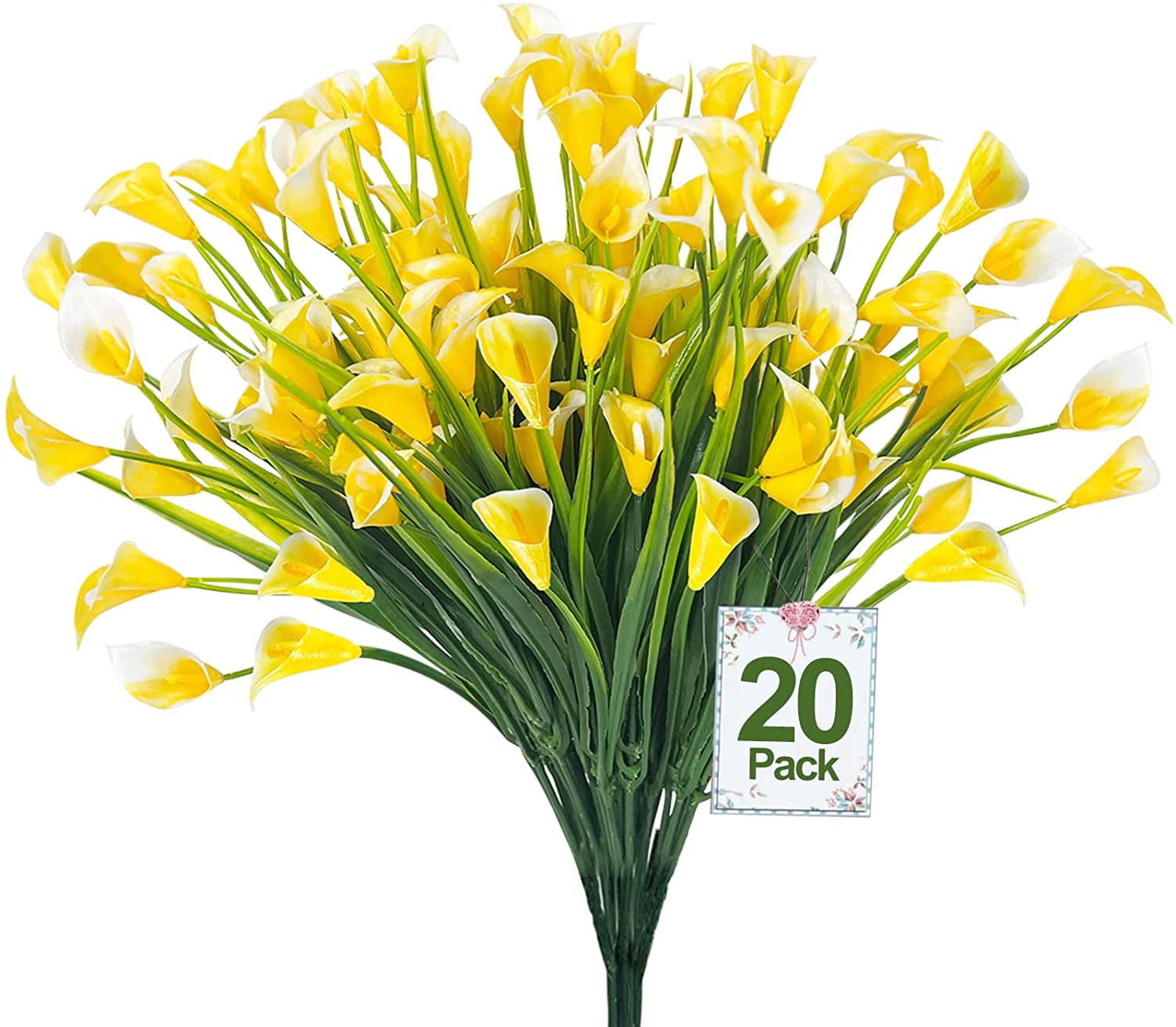Plastic Artificial Flowers Fake Plants Grass Garden Lily Calla Daffodil Outdoor 