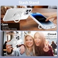 thumbnail image 4 of for iPhone 13 Pro Max Case Magnetic with Ring Stand[Compatible with Magsafe], Translucent Matte Back Full Body Protective Cover Kickstand Phone Case for Apple iPhone 13 Pro Max 6.7", White, 4 of 17