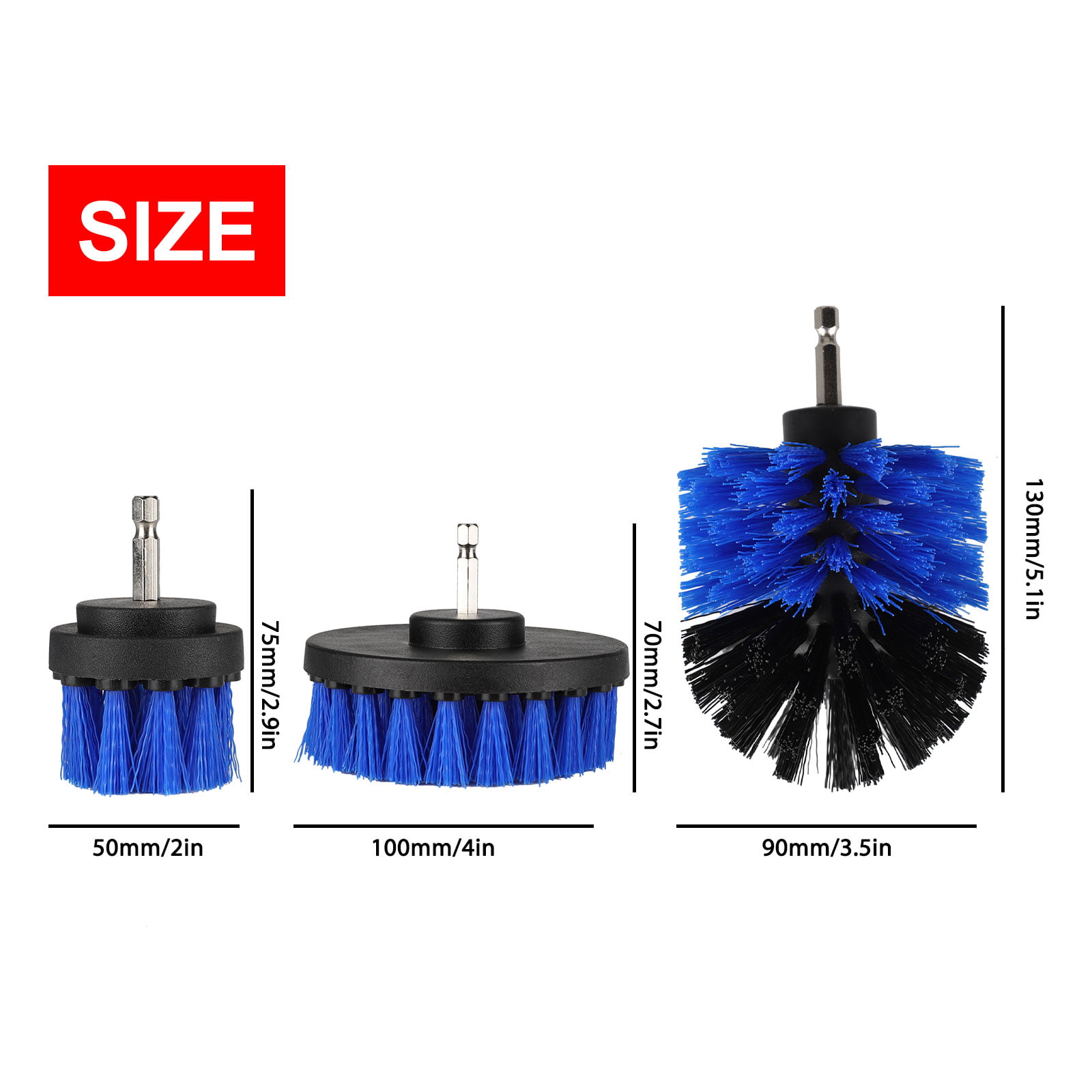 3PACK Electric Drill Cleaning Brush Set For Valeting Tile Wall