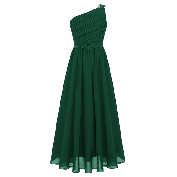 renvena Flower Girls Bridesmaid Dress Elegant Long Maxi Dress for Formal Evening Prom Party Green 12