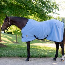 Miller's Standard Neck Fleece Cooler -Powder Blue With Navy Trim -81