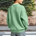 thumbnail image 4 of WDWYY Boys Waffle Knit Crew Neck Sweatshirt Long Sleeve Casual School Loose Fit Arm Pocket Pullover Top Green 13-14 Years, 4 of 5