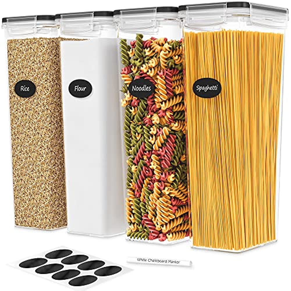 Pasta Storage Containers For Pantry Airtight 4 Pc Spaghetti Container Storage Ideal For