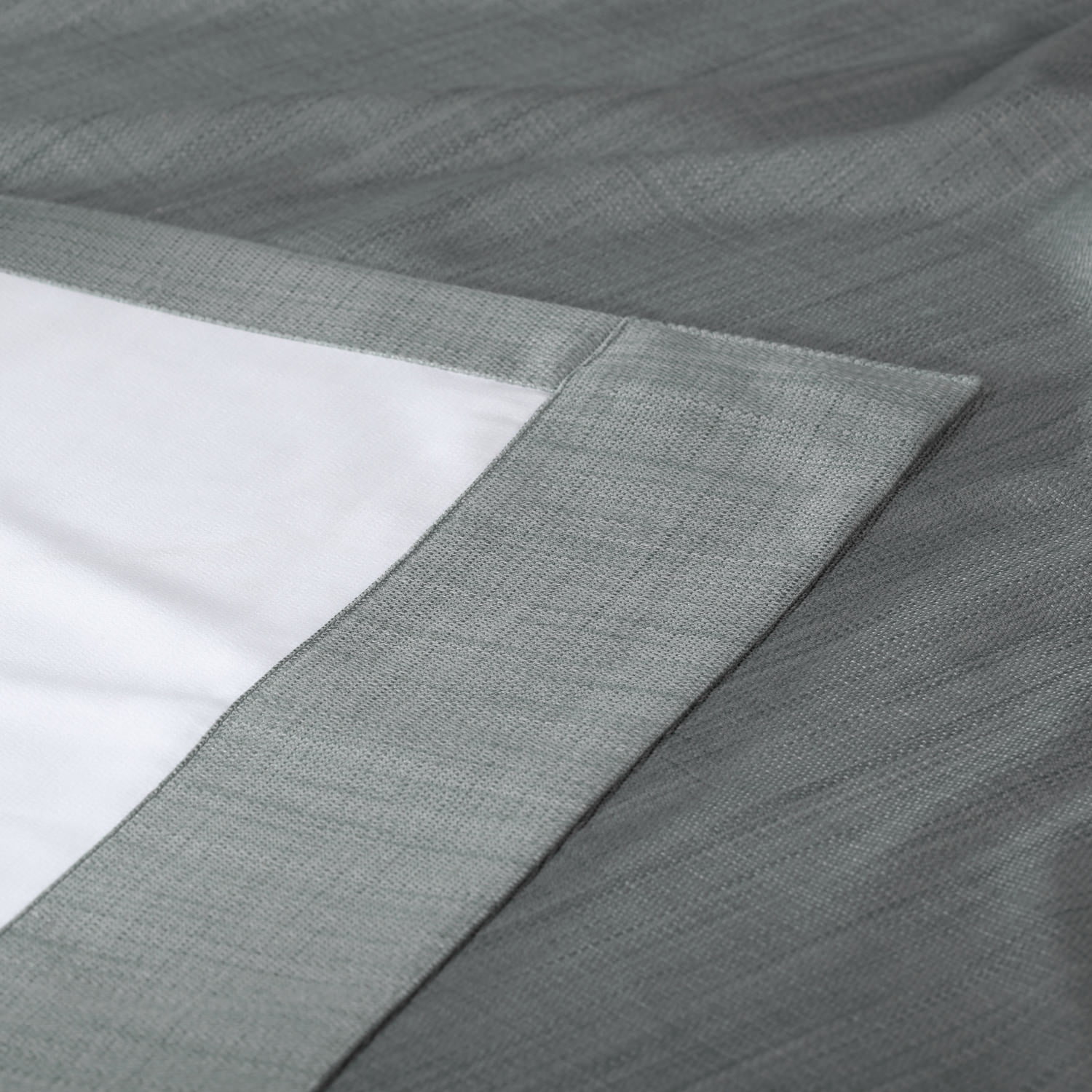 Pebble Grey Italian Textured Faux Linen Hotel Blackout Curtain (1 Panel), Pebble Grey, 50W X 96L