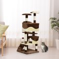 thumbnail image 2 of PawHut 53" Cat Tree Tower, Large Cat Condo Furniture - Brown, 2 of 9