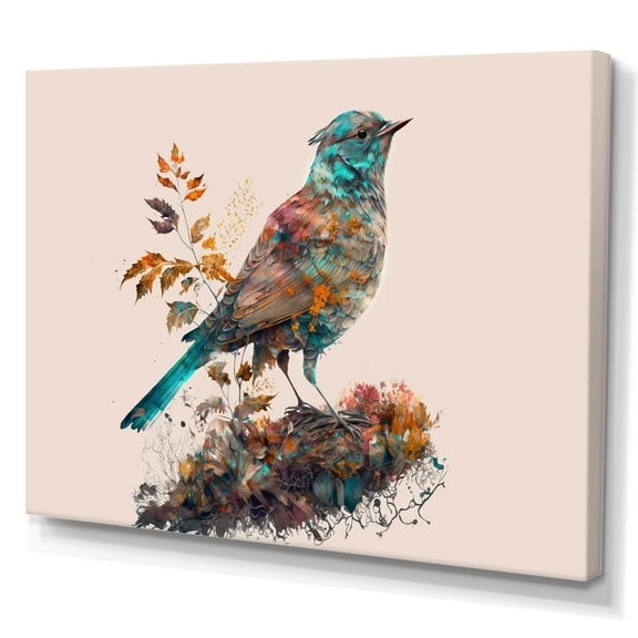 Designart Double Exposure Of A Bird With Nature Landscape I Canvas Wall Art