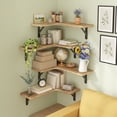 thumbnail image 6 of Fairy 5pcs Corner Floating Shelves for Wall, Rustic Wood Wall Shelves, 16.1x11.4 inches, Light Brown, 6 of 6