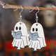 thumbnail image 1 of Ganfancp Pendientes Fantasma Halloween Pendientes Doble Cara Madera Estilo Gótico Halloween Book Lovers Gift Ofertas Flash Liquidación 1 Par de Pendientes, 1 of 2