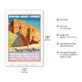 thumbnail image 2 of Syria - Simplon Orient Express - Citadel of Aleppo - Vintage Railroad Travel Poster by Joseph de La Nézière c.1927 - Master Art Print (Unframed) 12in x 18in, 2 of 4