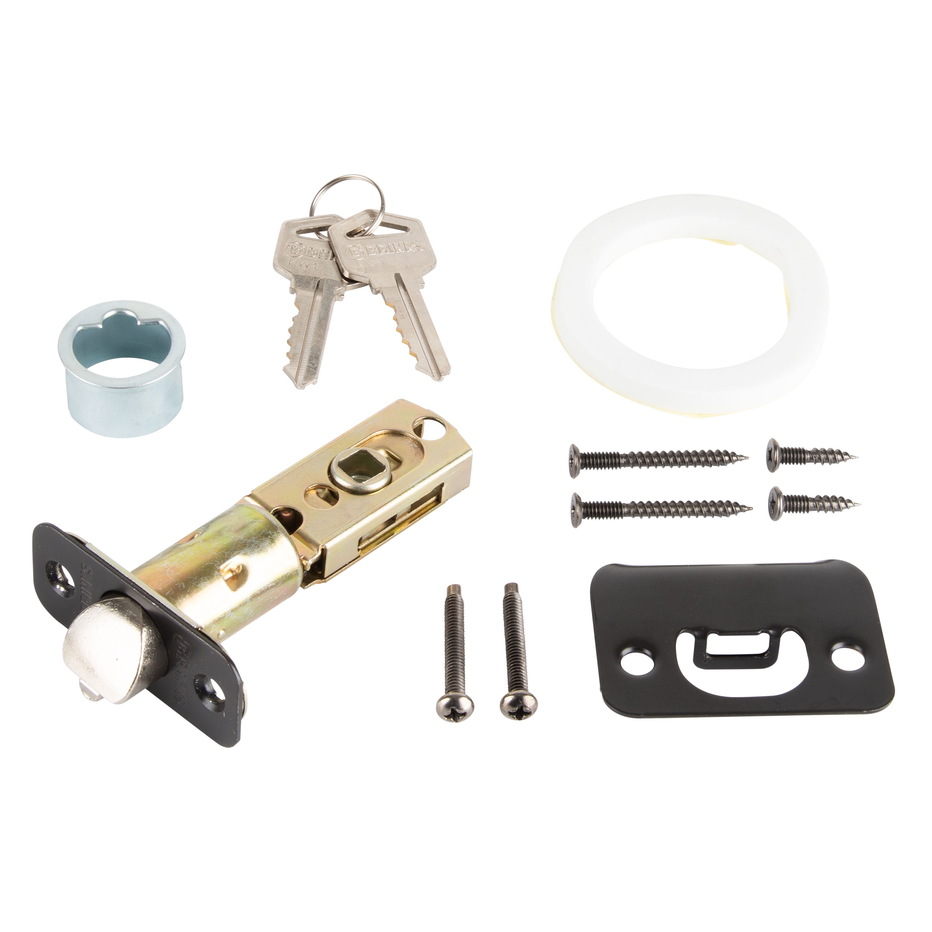 (2 pack) Brinks Mobile Home Keyed Entry Classic Bell Style Doorknob, Tuscan Bronze Finish
