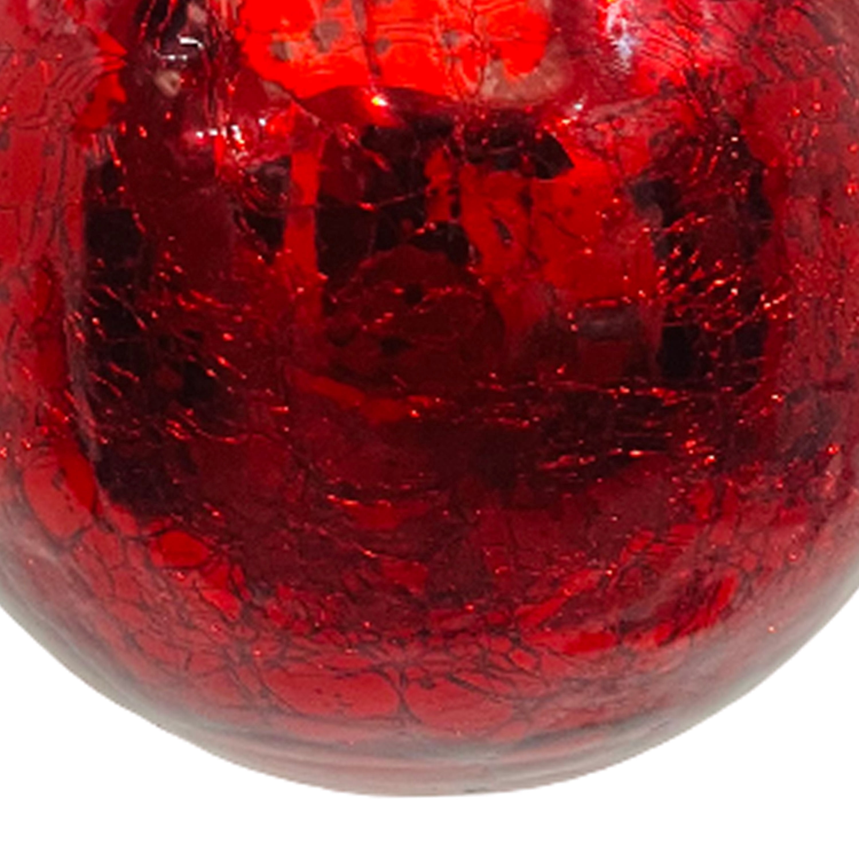 Red Crackle Glass Ball Christmas Ornament, 4", by Holiday Time