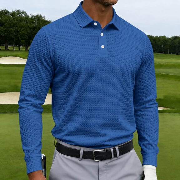 Mfakffe Men's Knit Polo Shirts Long Sleeve Sweater Polo Lightweight Fashion Casual Collared Shirts