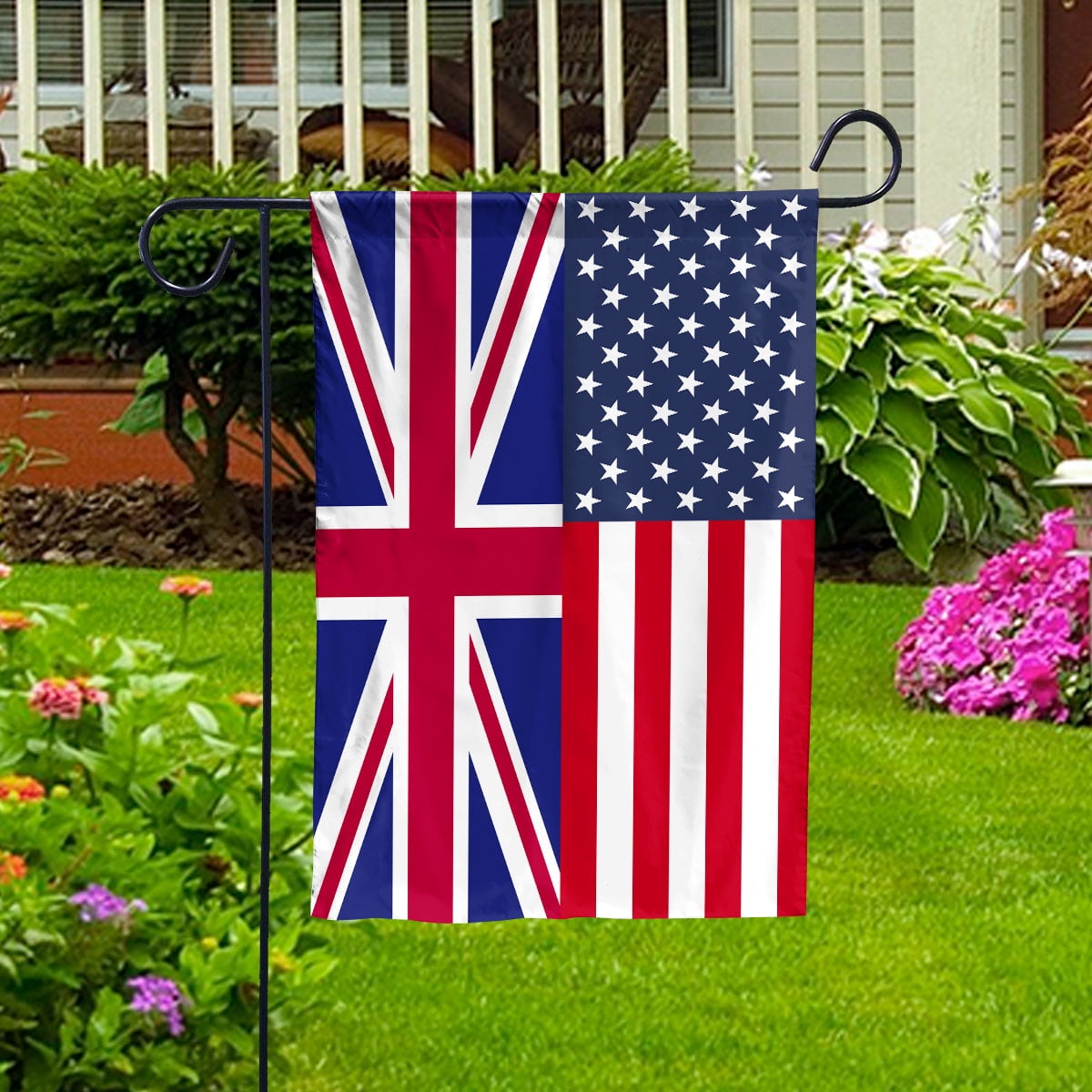 American Great Britain Flag Great British Friendship U.S.A Memorial Day Patriotic For House Flag, Double-Sided Decorative Outdoor Flag, Patriotic Polyester Yard Flag 29.5 x 39.5 in