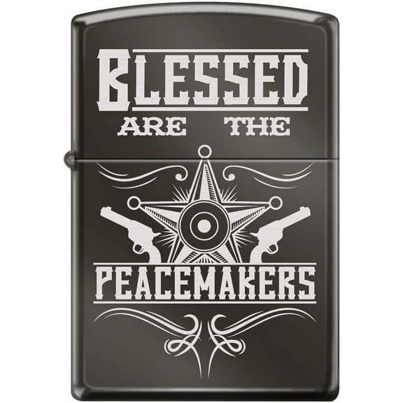 Zippo Lighter-Blessed are Peacemaker La Black Ice Windproof Lighter #Z5514