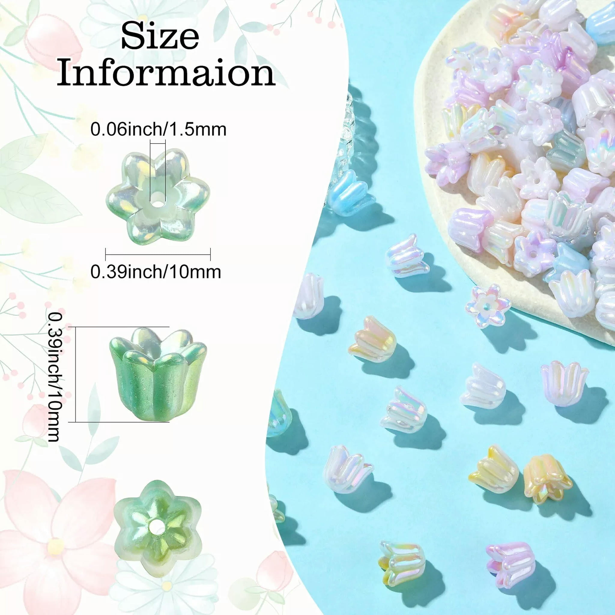 U8MO 300x Resin Shell Lily of The Valley Flower Floral Jewelry Making Spacer Beads