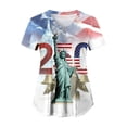 thumbnail image 5 of COMVALUE American 250th Anniversary Scrubs Tops for Women Short Sleeve Scrub Shirts Plus Size Nurse Uniform with Pockets (White, XXL), 5 of 6