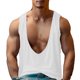 thumbnail image 2 of pstuiky Camisetas sin mangas para hombre, Camiseta de verano para hombre, cuello en V grande, color fino, estilo informal, sin mangas, transpirable, deportiva Chaleco para hombre l, 2 of 5